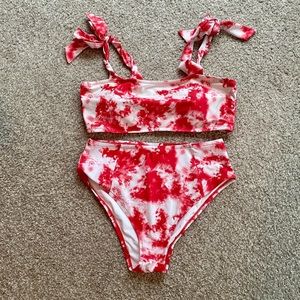 Red Tie-Dye Bikini